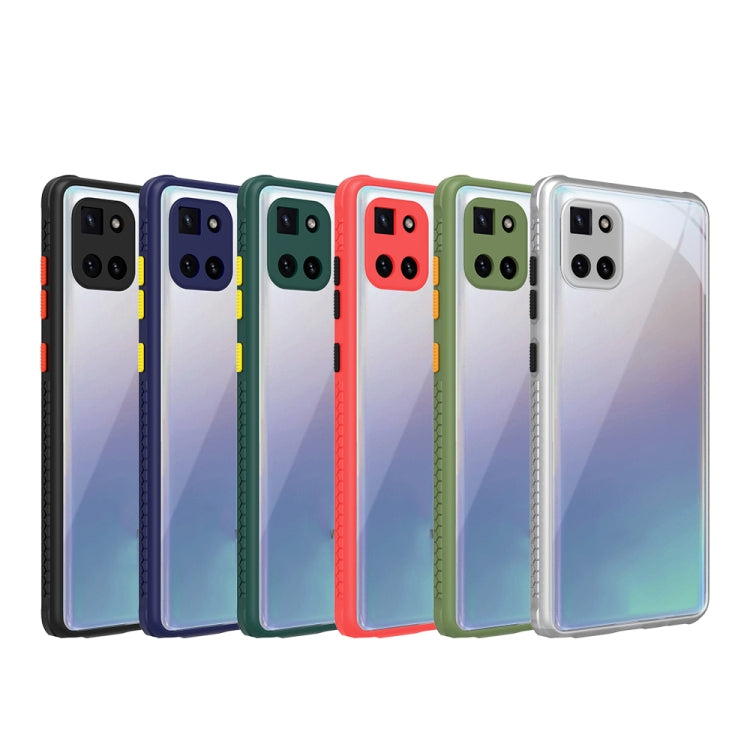 For Samsung Galaxy Note10 Lite Tire Side Texture Contrast Button Shockproof PC + TPU Phone Protective Case