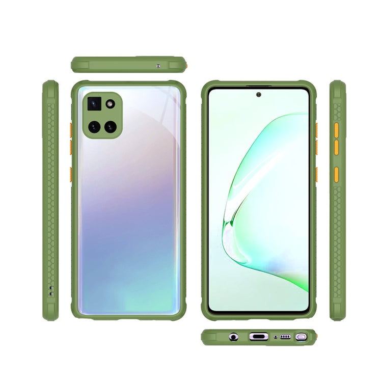 For Samsung Galaxy Note10 Lite Tire Side Texture Contrast Button Shockproof PC + TPU Phone Protective Case