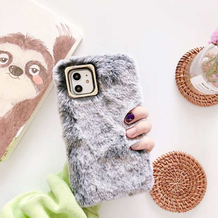 For iPhone 12 mini Pure Color Flat Plush Shockproof Case (Grey)