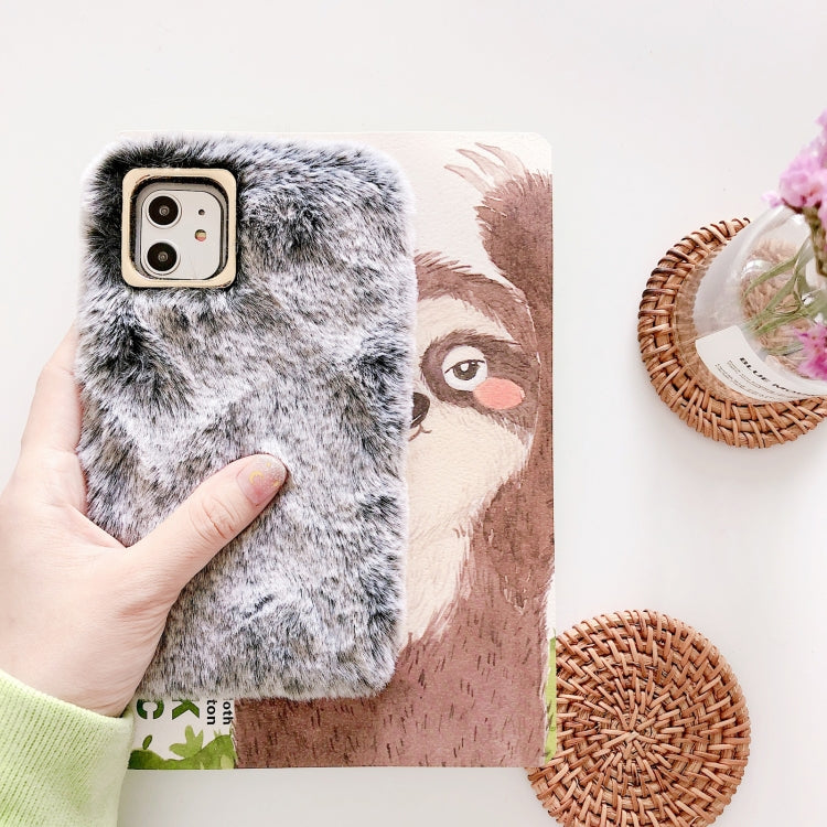 For iPhone 12 / 12 Pro Pure Color Flat Plush Shockproof Case