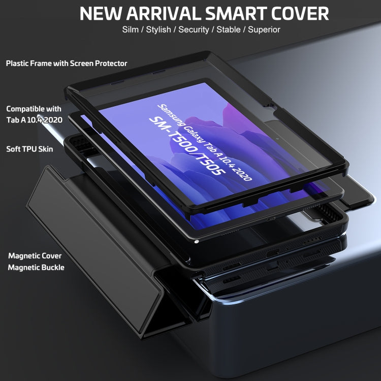 For Samsung Galaxy Tab A7 10.4 (2020) Acrylic + TPU Horizontal Flip Smart Leather Case with Three-folding Holder & Wake-up / Sleep Function