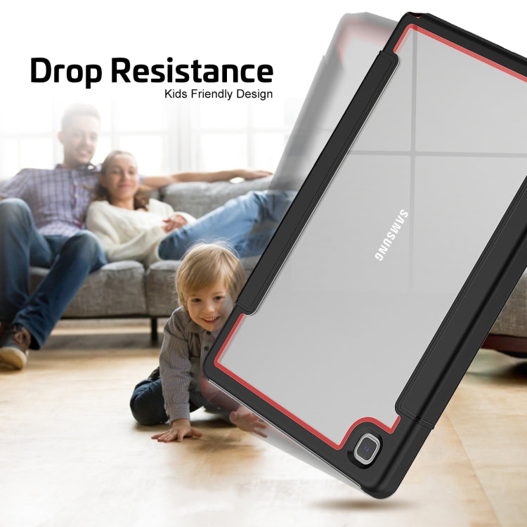 For Samsung Galaxy Tab A7 10.4 (2020) Acrylic + TPU Horizontal Flip Smart Leather Case with Three-folding Holder & Wake-up / Sleep Function