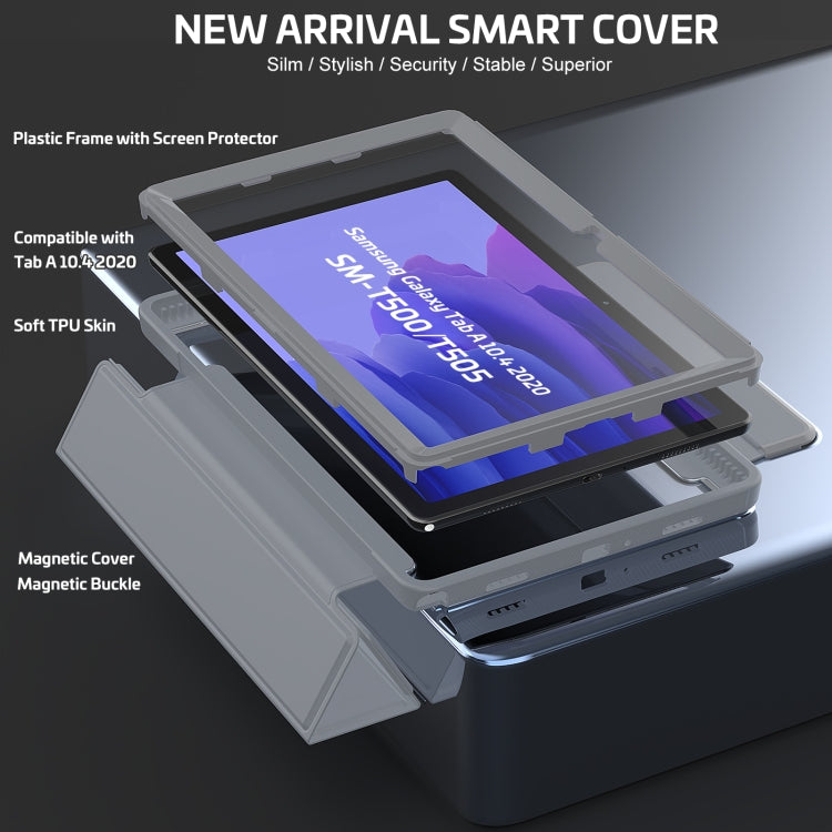 For Samsung Galaxy Tab A7 10.4 (2020) Acrylic + TPU Horizontal Flip Smart Leather Case with Three-folding Holder & Wake-up / Sleep Function