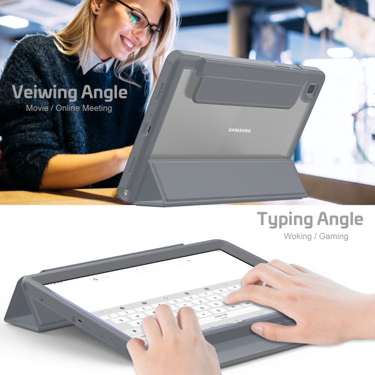 For Samsung Galaxy Tab A7 10.4 (2020) Acrylic + TPU Horizontal Flip Smart Leather Case with Three-folding Holder & Wake-up / Sleep Function