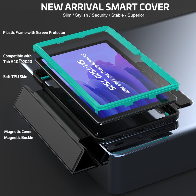 For Samsung Galaxy Tab A7 10.4 (2020) Acrylic + TPU Horizontal Flip Smart Leather Case with Three-folding Holder & Wake-up / Sleep Function