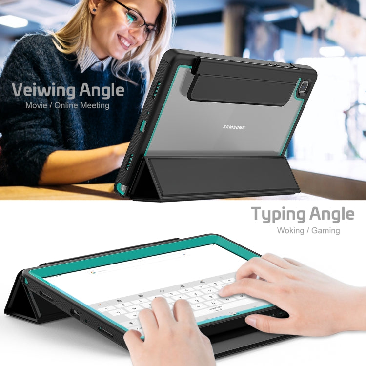 For Samsung Galaxy Tab A7 10.4 (2020) Acrylic + TPU Horizontal Flip Smart Leather Case with Three-folding Holder & Wake-up / Sleep Function