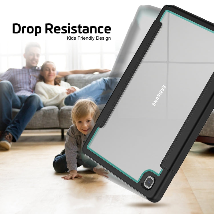 For Samsung Galaxy Tab A7 10.4 (2020) Acrylic + TPU Horizontal Flip Smart Leather Case with Three-folding Holder & Wake-up / Sleep Function