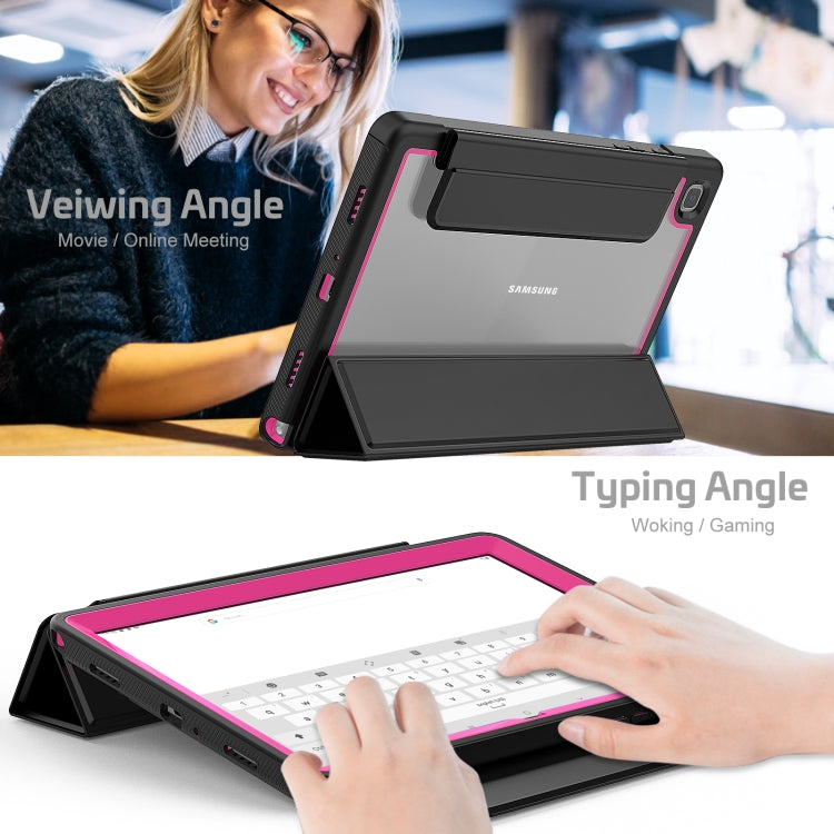 For Samsung Galaxy Tab A7 10.4 (2020) Acrylic + TPU Horizontal Flip Smart Leather Case with Three-folding Holder & Wake-up / Sleep Function