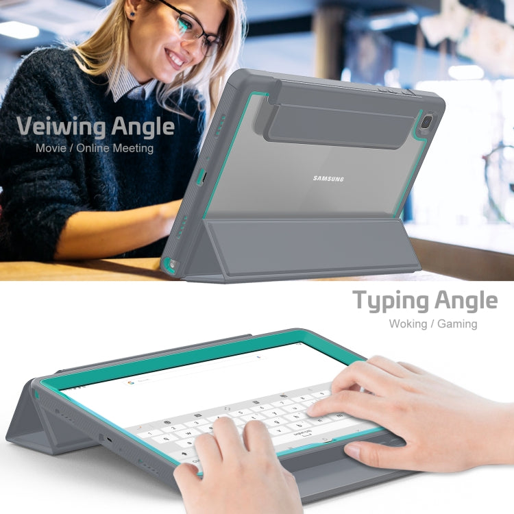 For Samsung Galaxy Tab A7 10.4 (2020) Acrylic + TPU Horizontal Flip Smart Leather Case with Three-folding Holder & Wake-up / Sleep Function