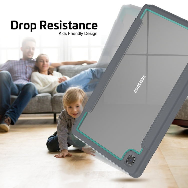 For Samsung Galaxy Tab A7 10.4 (2020) Acrylic + TPU Horizontal Flip Smart Leather Case with Three-folding Holder & Wake-up / Sleep Function