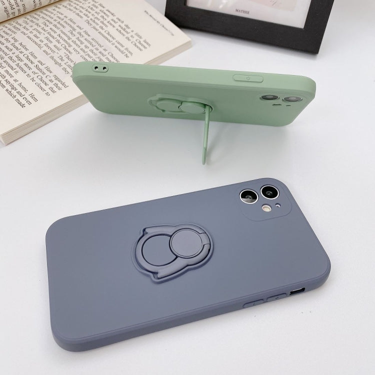 For iPhone 12 Solid Color TPU Protective Case with Penguin Holder