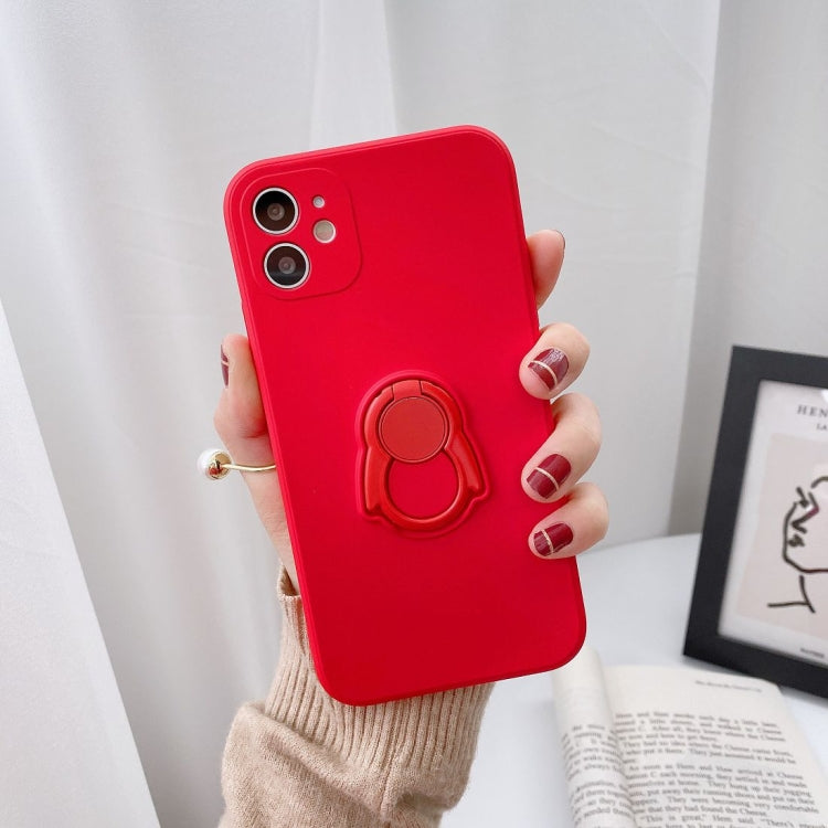 For iPhone 12 Pro Max Solid Color TPU Protective Case with Penguin Holder