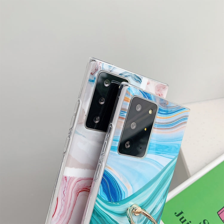 For Samsung Galaxy S20 FE Ocean Wave Coral IMD Glossy Marble Phone Case with Ring Holder
