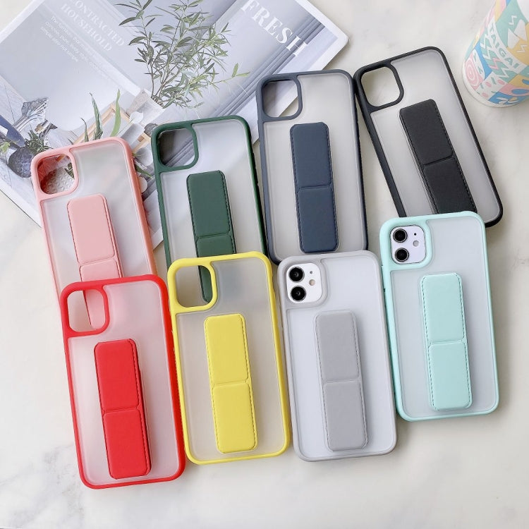 For iPhone 12 mini Transparent Shockproof Matte Protective Case with Wristband & Holder