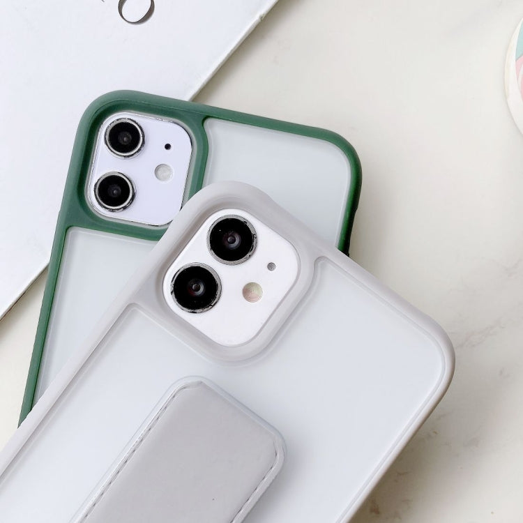 For iPhone 12 mini Transparent Shockproof Matte Protective Case with Wristband & Holder