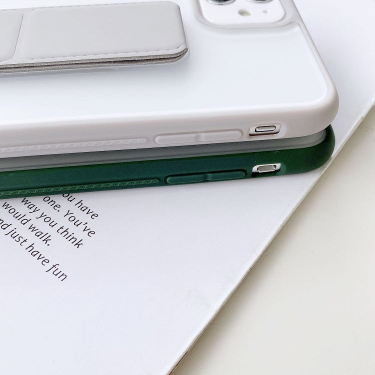 For iPhone 12 mini Transparent Shockproof Matte Protective Case with Wristband & Holder