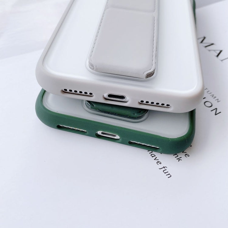 For iPhone 12 mini Transparent Shockproof Matte Protective Case with Wristband & Holder