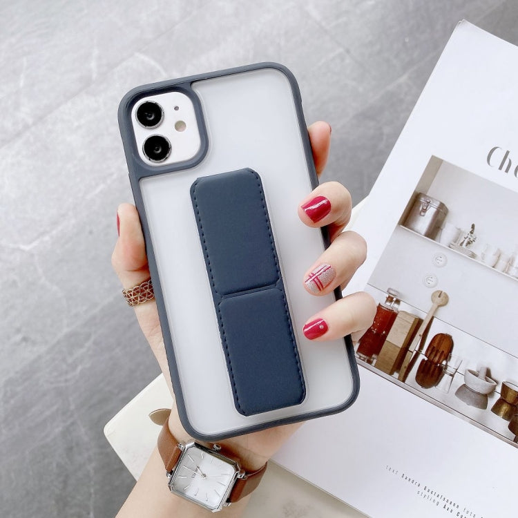For iPhone 12 Pro Max Transparent Shockproof Matte Protective Case with Wristband & Holder