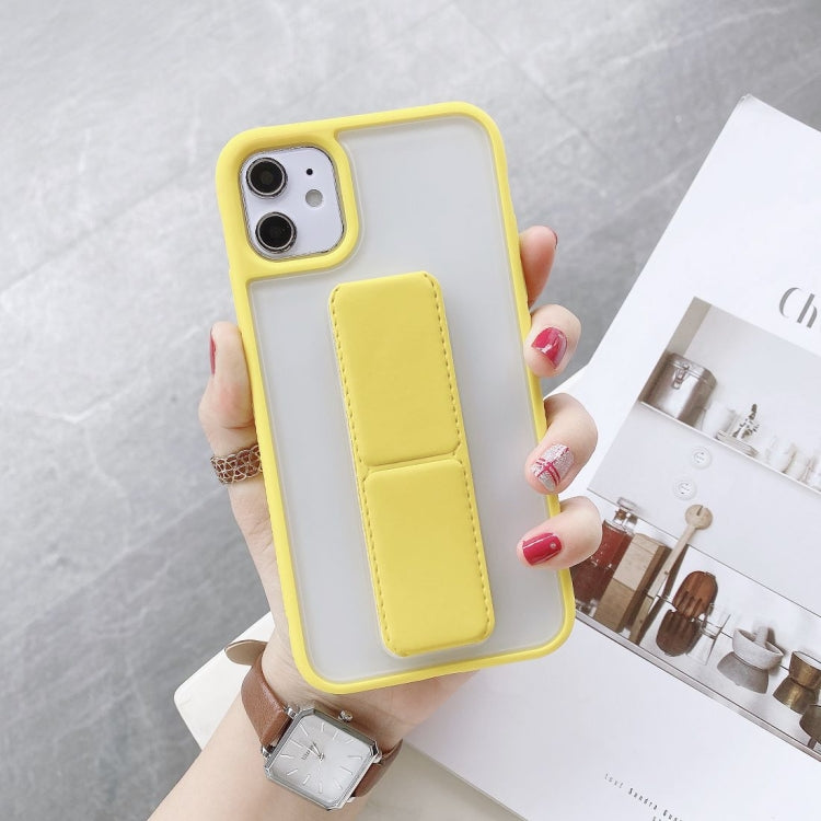 For iPhone 12 Pro Max Transparent Shockproof Matte Protective Case with Wristband & Holder