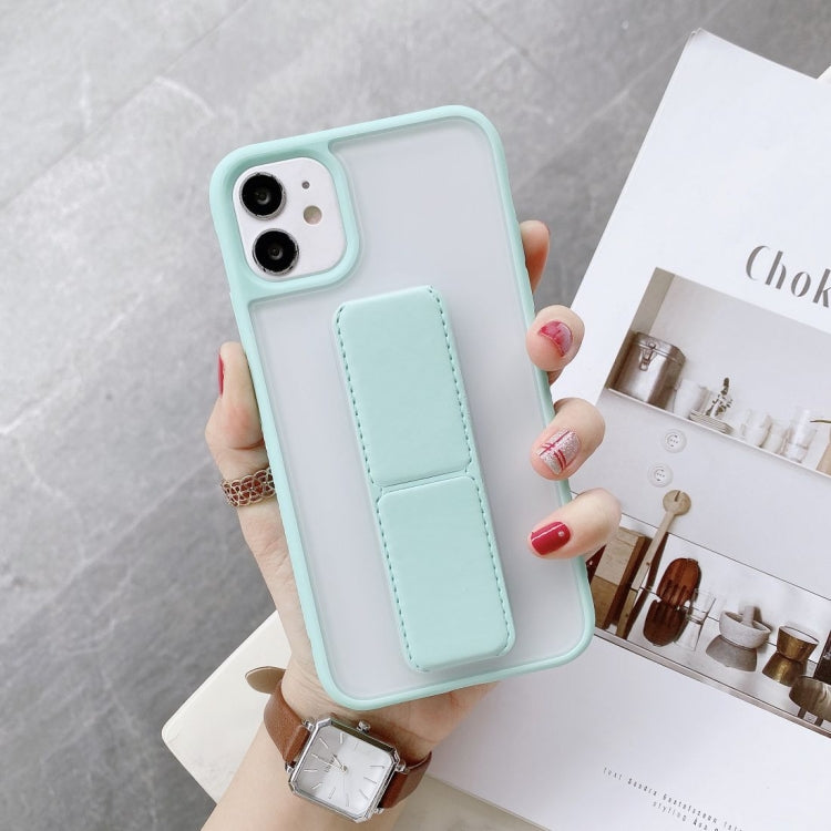 For iPhone 12 Pro Max Transparent Shockproof Matte Protective Case with Wristband & Holder