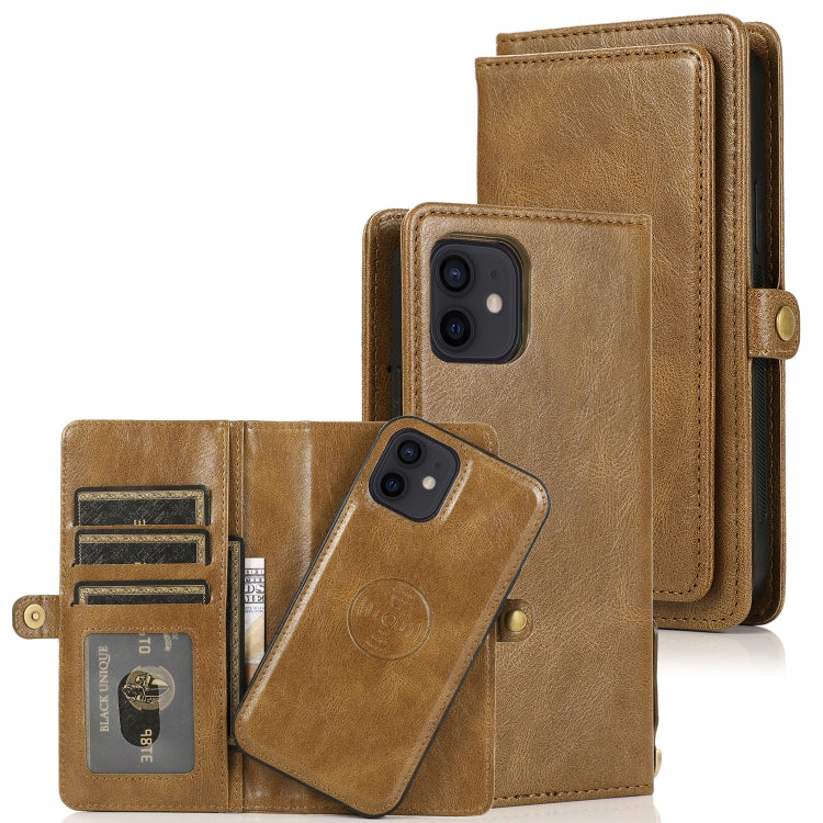 For iPhone 12 mini Multiple Card Slots Detachable Magnetic Horizontal Flip Leather Case with Card Slots & Holder & Wallet