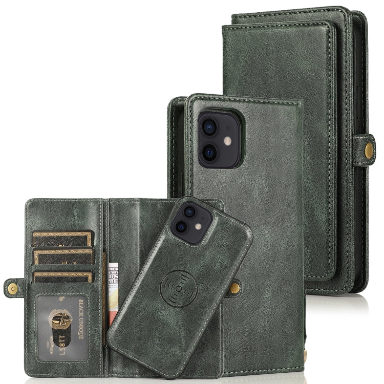 For iPhone 12 mini Multiple Card Slots Detachable Magnetic Horizontal Flip Leather Case with Card Slots & Holder & Wallet