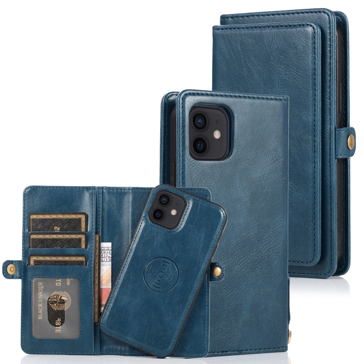 For iPhone 12 mini Multiple Card Slots Detachable Magnetic Horizontal Flip Leather Case with Card Slots & Holder & Wallet