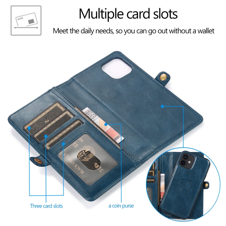 For iPhone 12 mini Multiple Card Slots Detachable Magnetic Horizontal Flip Leather Case with Card Slots & Holder & Wallet