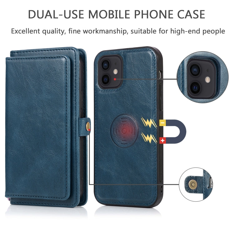 For iPhone 12 mini Multiple Card Slots Detachable Magnetic Horizontal Flip Leather Case with Card Slots & Holder & Wallet