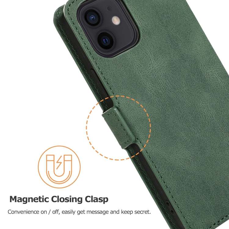 For iPhone 12 mini Retro Magnetic Closing Clasp Horizontal Flip Leather Case with Holder & Card Slots & Photo Frame & Wallet