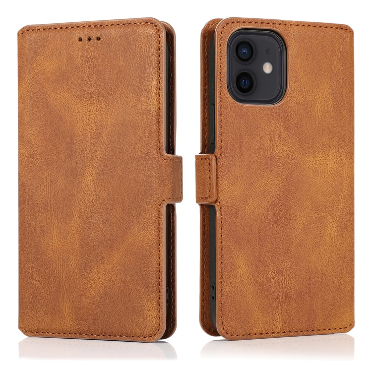 For iPhone 12 mini Retro Magnetic Closing Clasp Horizontal Flip Leather Case with Holder & Card Slots & Photo Frame & Wallet