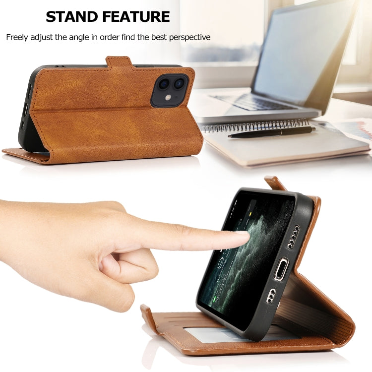 For iPhone 12 mini Retro Magnetic Closing Clasp Horizontal Flip Leather Case with Holder & Card Slots & Photo Frame & Wallet