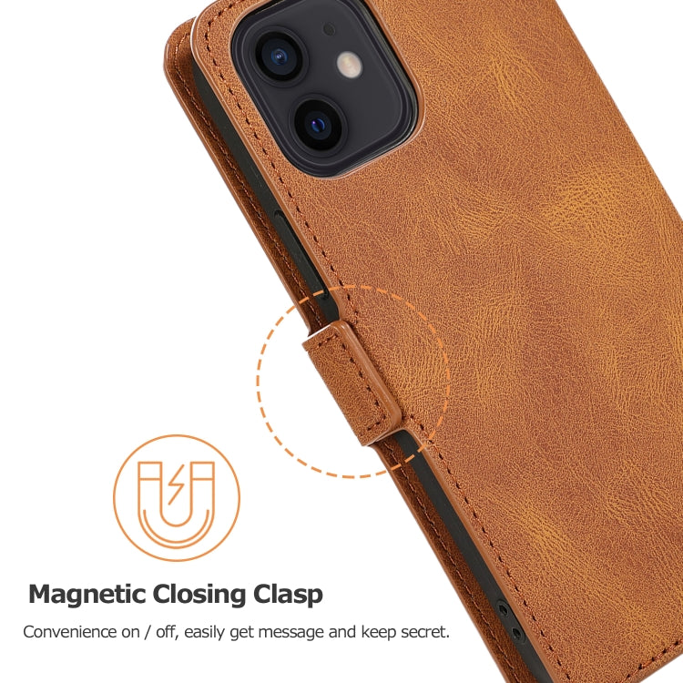 For iPhone 12 mini Retro Magnetic Closing Clasp Horizontal Flip Leather Case with Holder & Card Slots & Photo Frame & Wallet