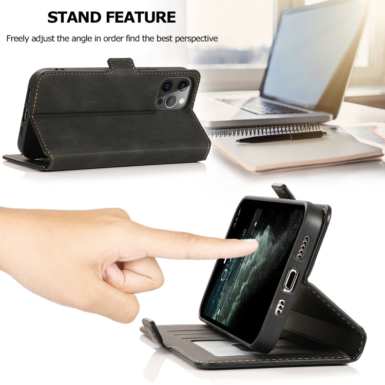 For iPhone 12 Pro Max Retro Magnetic Closing Clasp Horizontal Flip Leather Case with Holder & Card Slots & Photo Frame & Wallet