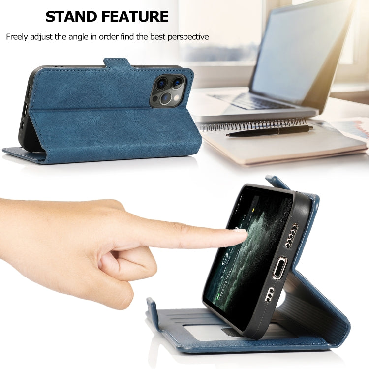 For iPhone 12 Pro Max Retro Magnetic Closing Clasp Horizontal Flip Leather Case with Holder & Card Slots & Photo Frame & Wallet