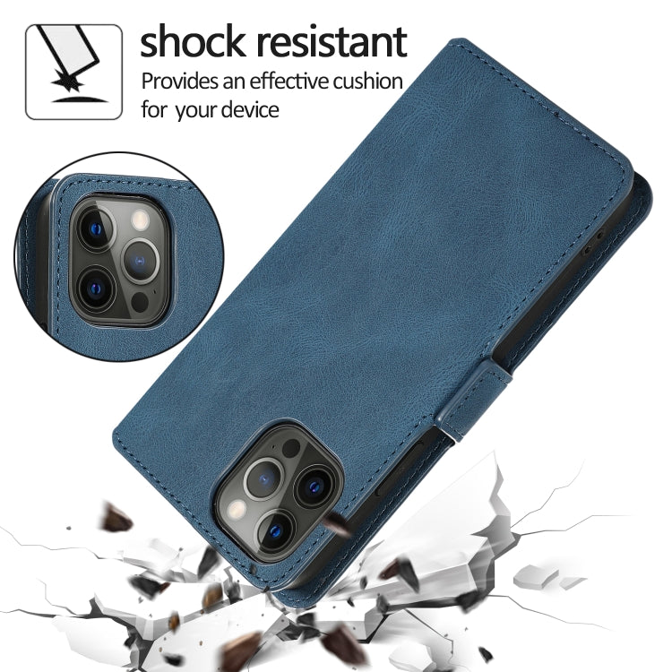 For iPhone 12 Pro Max Retro Magnetic Closing Clasp Horizontal Flip Leather Case with Holder & Card Slots & Photo Frame & Wallet