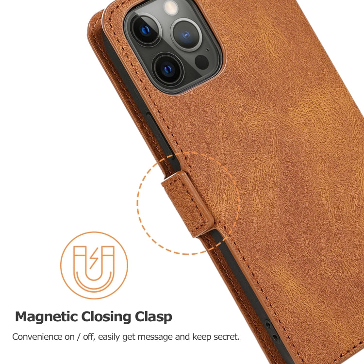 For iPhone 12 Pro Max Retro Magnetic Closing Clasp Horizontal Flip Leather Case with Holder & Card Slots & Photo Frame & Wallet