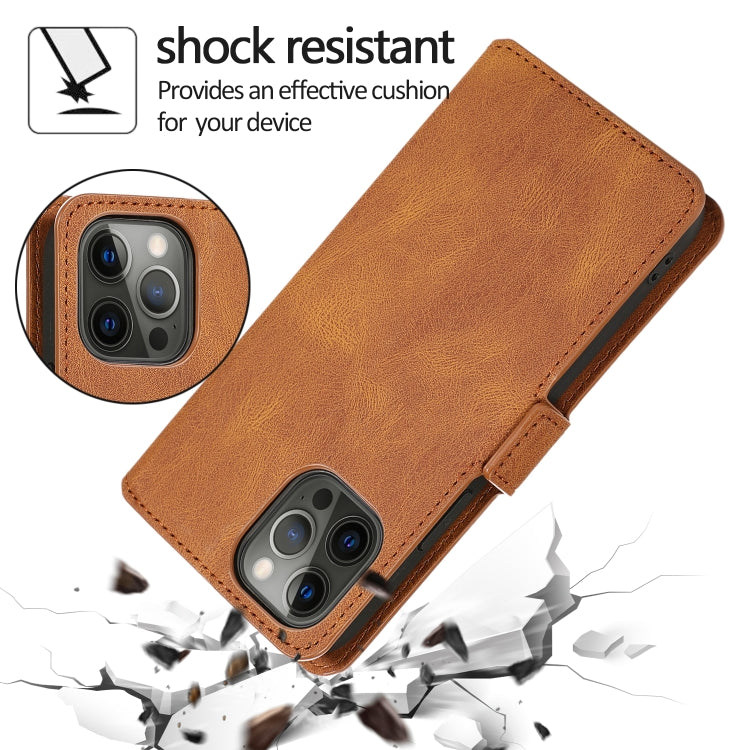 For iPhone 12 Pro Max Retro Magnetic Closing Clasp Horizontal Flip Leather Case with Holder & Card Slots & Photo Frame & Wallet