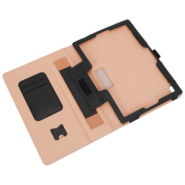 WY-606C For Sharp Dtab D-41A (2020) Retro Texture PU + TPU Horizontal Flip Leather Case with Holder & Card Slots & Hand Strap