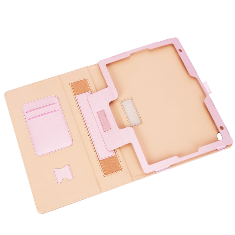 WY-606C For Sharp Dtab D-41A (2020) Retro Texture PU + TPU Horizontal Flip Leather Case with Holder & Card Slots & Hand Strap