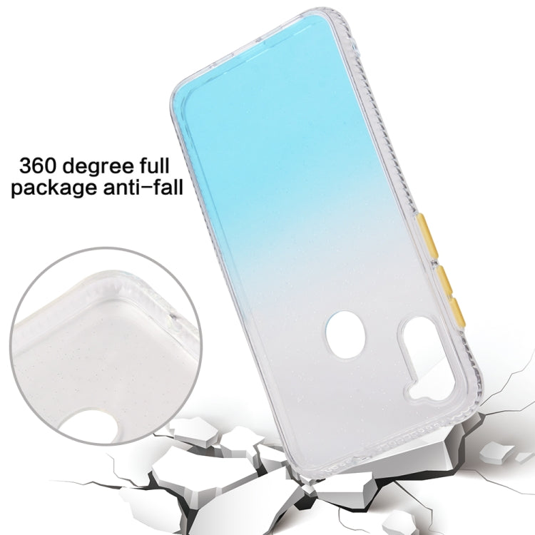For Samsung Galaxy A11 Gradient Shockproof TPU Case with Detachable Buttons