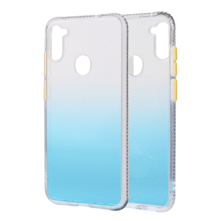 For Samsung Galaxy A11 Gradient Shockproof TPU Case with Detachable Buttons
