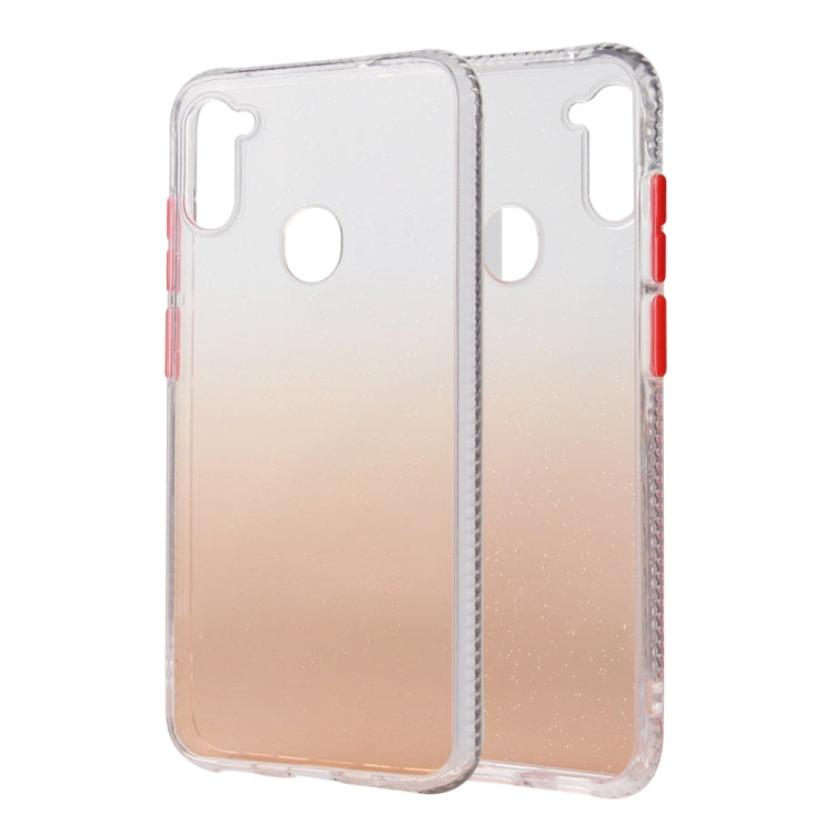 For Samsung Galaxy A11 Gradient Shockproof TPU Case with Detachable Buttons