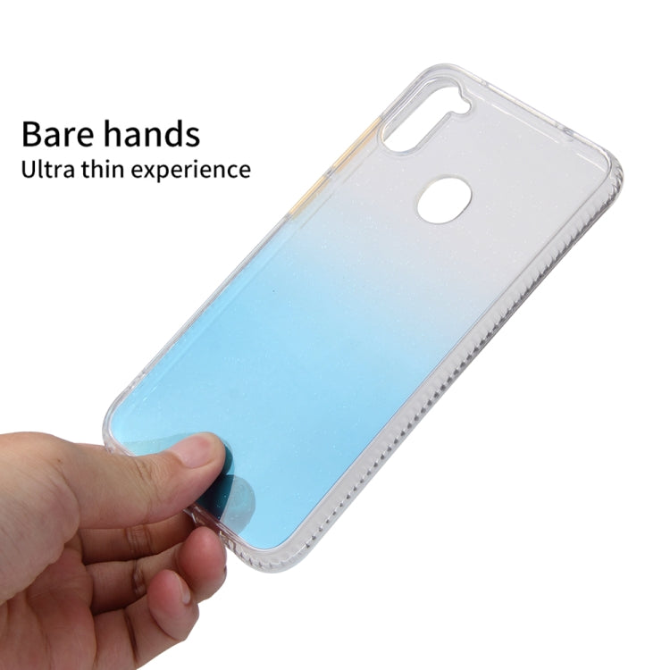 For Samsung Galaxy A11 Gradient Shockproof TPU Case with Detachable Buttons