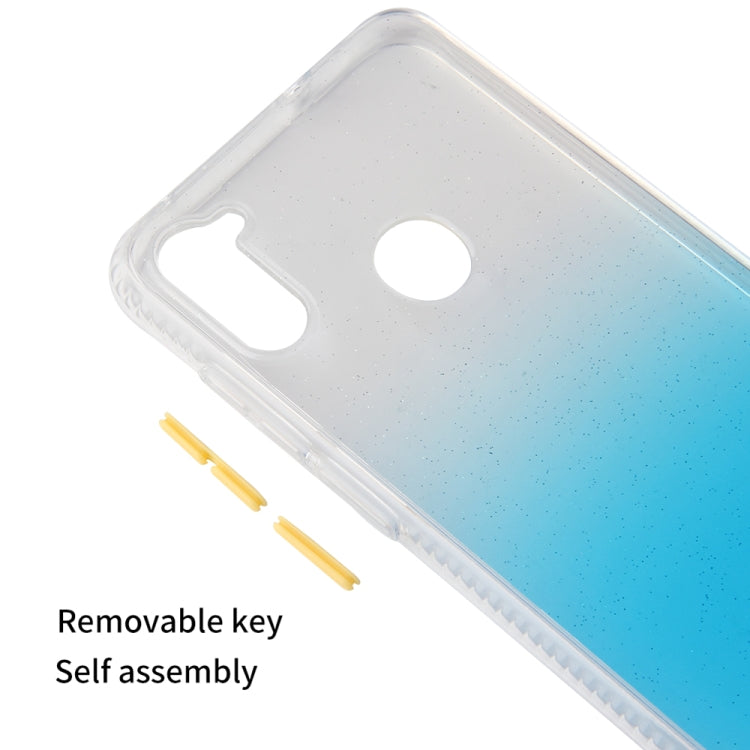 For Samsung Galaxy A11 Gradient Shockproof TPU Case with Detachable Buttons