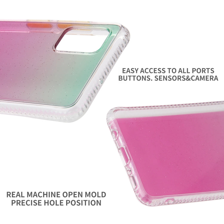 For Samsung Galaxy A51 Gradient Shockproof TPU Case with Detachable Buttons