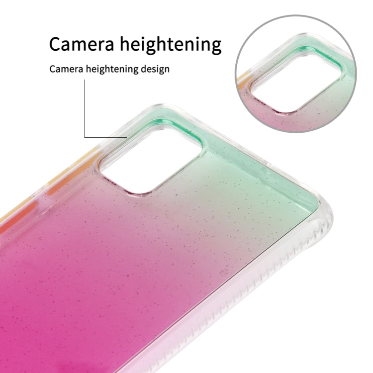 For Samsung Galaxy A51 Gradient Shockproof TPU Case with Detachable Buttons