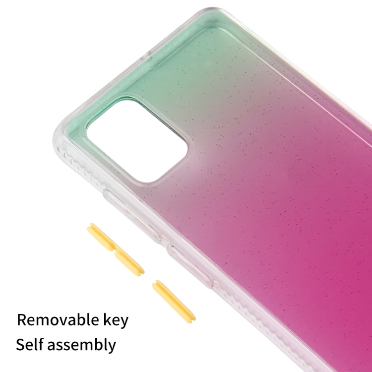 For Samsung Galaxy A51 Gradient Shockproof TPU Case with Detachable Buttons