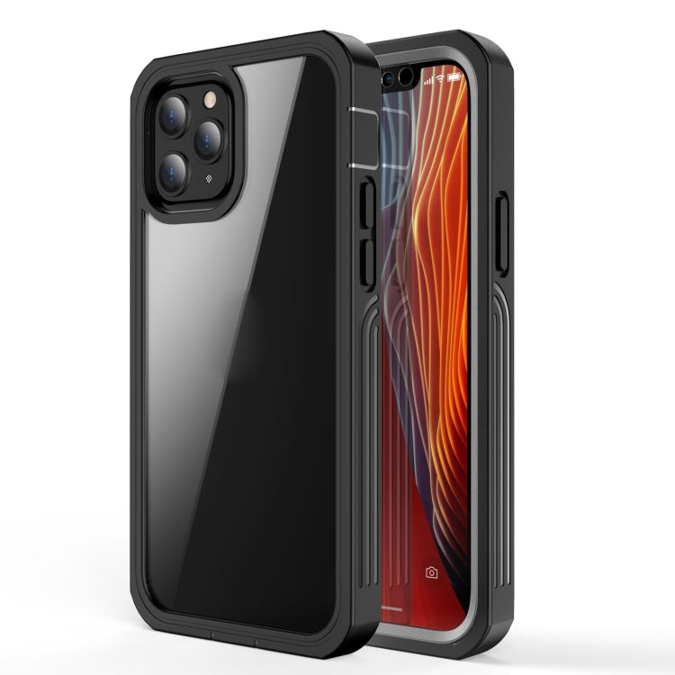For iPhone 12 mini Waterproof Dustproof Shockproof Transparent Acrylic Protective Case (Black)