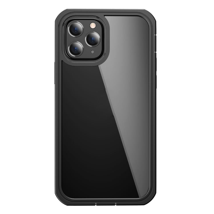 For iPhone 12 mini Waterproof Dustproof Shockproof Transparent Acrylic Protective Case (Black)